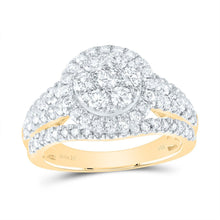 Load image into Gallery viewer, 14K Yellow Gold Diamond Single Halo Fashion Bridal Ring 1 1/2 Cttw - Splendid Jewellery