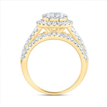 Load image into Gallery viewer, 14K Yellow Gold Diamond Single Halo Fashion Bridal Ring 1 1/2 Cttw - Splendid Jewellery
