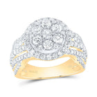 14K Yellow Gold Diamond Single Halo Fashion Bridal Ring 2 Cttw - Splendid Jewellery