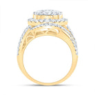 14K Yellow Gold Diamond Single Halo Fashion Bridal Ring 3 Cttw - Splendid Jewellery