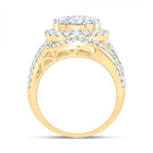 14K Yellow Gold Diamond Single Halo Fashion Bridal Ring 3 Cttw - Splendid Jewellery