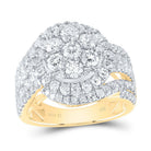 14K Yellow Gold Diamond Single Halo Fashion Bridal Ring 3 Cttw - Splendid Jewellery