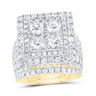 14K Yellow Gold Diamond Square Single Halo Bridal Set 5 Cttw - Splendid Jewellery