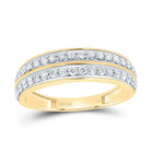 14K Yellow Gold Diamond Square Trio Ring Set 1 5/8 Cttw - Splendid Jewellery