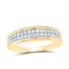 14K Yellow Gold Diamond Square Trio Ring Set 1 Cttw - Splendid Jewellery