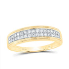 14K Yellow Gold Diamond Square Trio Ring Set 1 Cttw - Splendid Jewellery