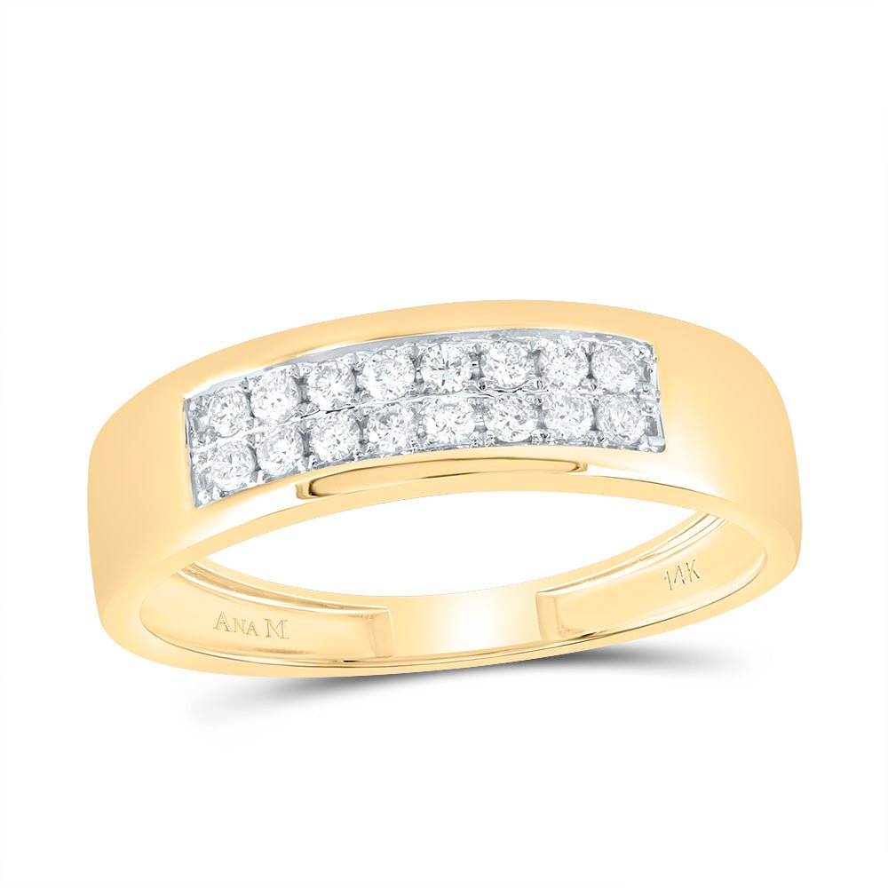 14K Yellow Gold Diamond Square Trio Ring Set 1 Cttw - Splendid Jewellery