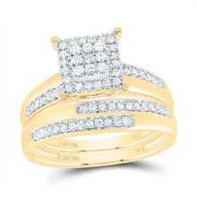 Load image into Gallery viewer, 14K Yellow Gold Diamond Square Trio Ring Set 5/8 Cttw - Splendid Jewellery