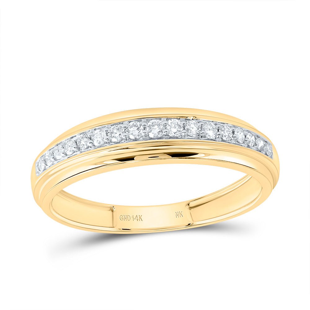 14K Yellow Gold Diamond Square Trio Ring Set 7/8 Cttw - Splendid Jewellery