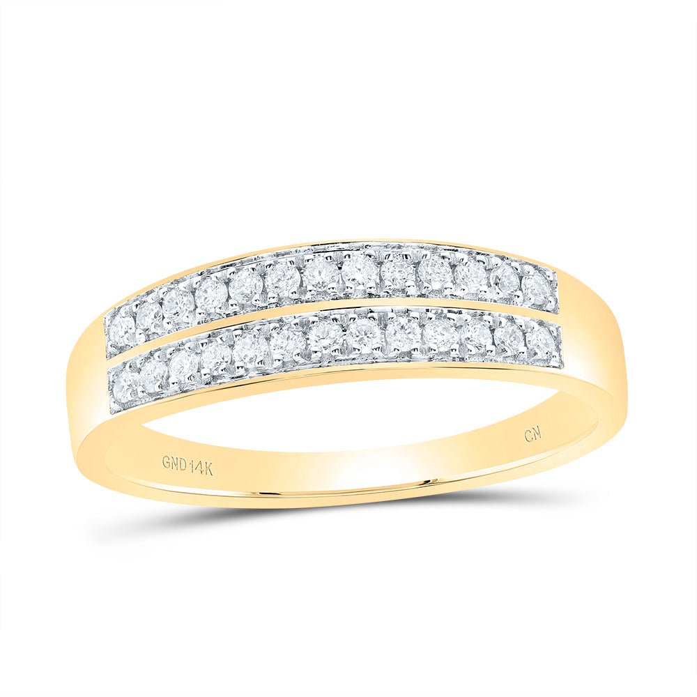 14K Yellow Gold Diamond Trio Ring Set 1 3/8 Cttw - Splendid Jewellery