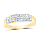 14K Yellow Gold Diamond Trio Ring Set 1 3/8 Cttw - Splendid Jewellery