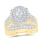 14K Yellow Gold Diamond Trio Ring Set 1 3/8 Cttw - Splendid Jewellery