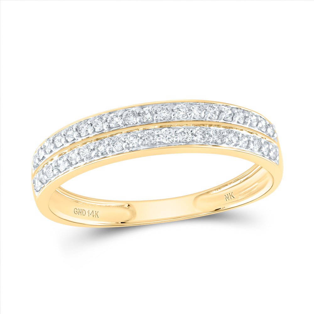14K Yellow Gold Diamond Trio Ring Set 1 Cttw - Splendid Jewellery