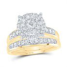 14K Yellow Gold Diamond Trio Ring Set 1 Cttw - Splendid Jewellery