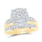 14K Yellow Gold Diamond Trio Ring Set 1 Cttw - Splendid Jewellery