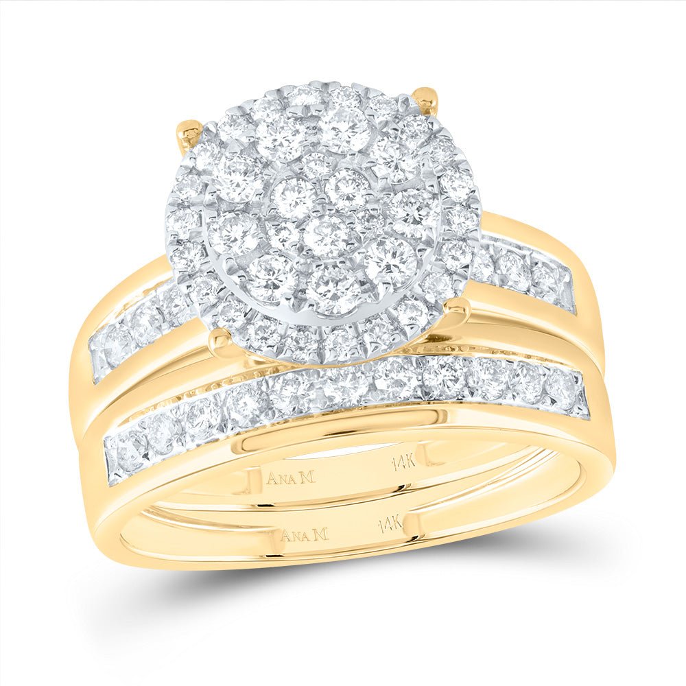 14K Yellow Gold Diamond Trio Ring Set 1 Cttw - Splendid Jewellery