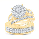 14K Yellow Gold Diamond Trio Ring Set 1 Cttw - Splendid Jewellery