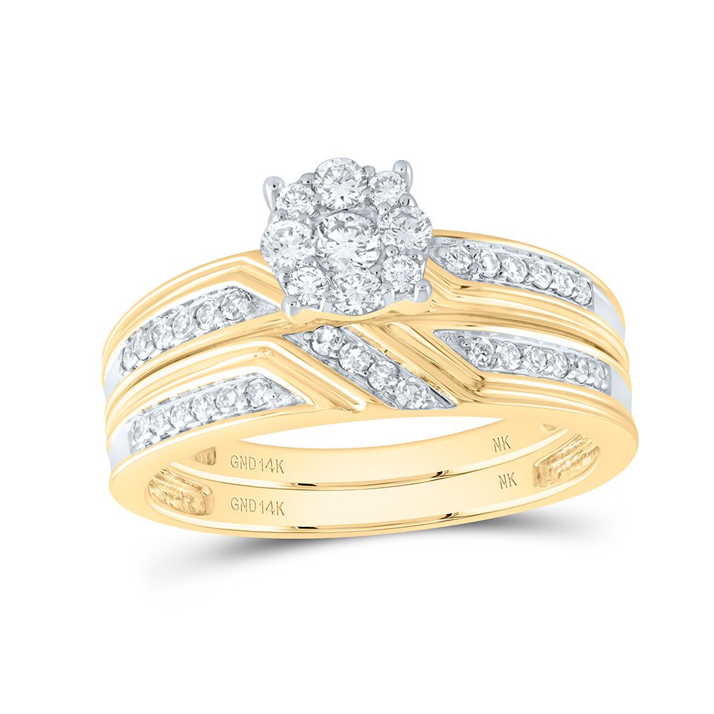 14K Yellow Gold Diamond Trio Ring Set 1/2 Cttw - Splendid Jewellery