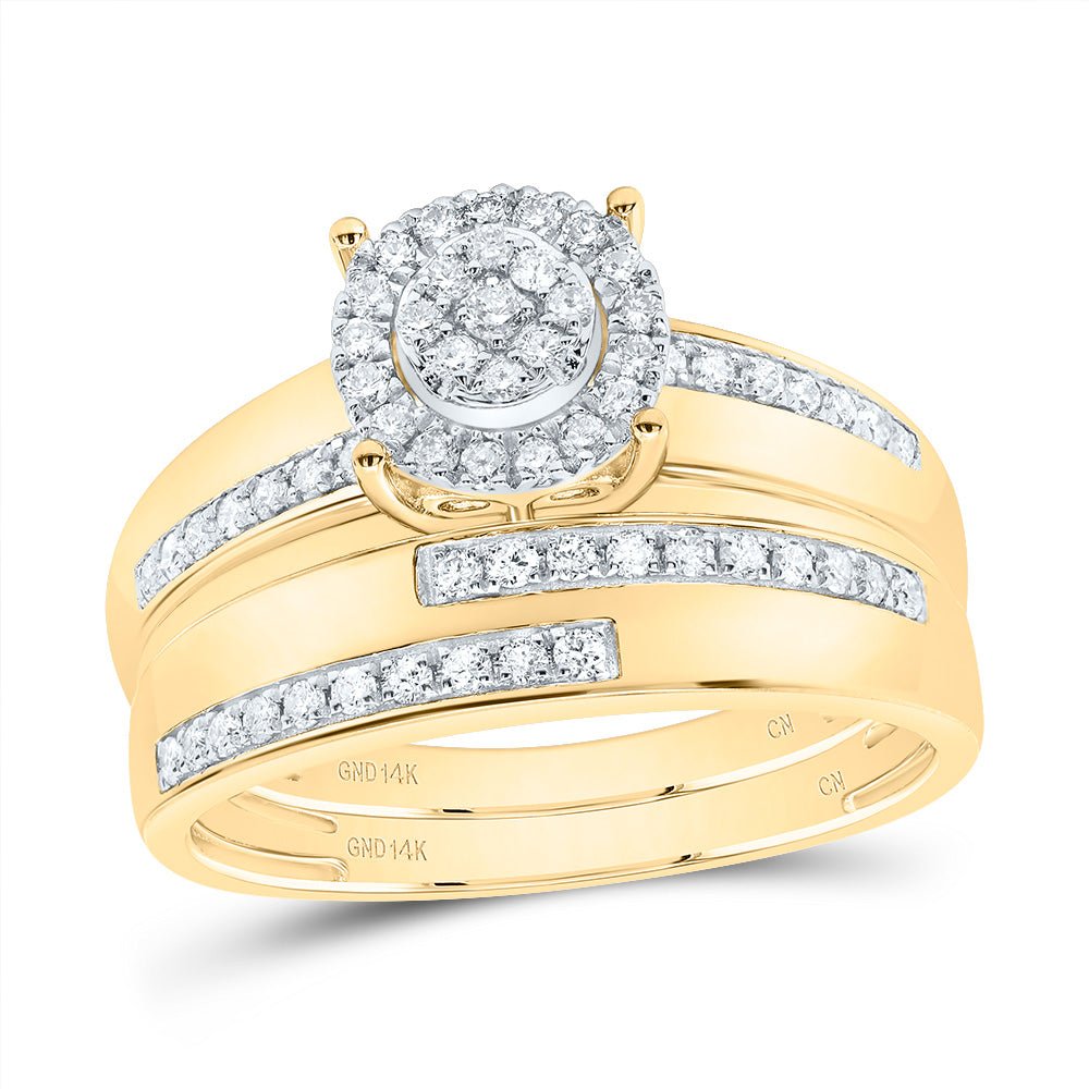 14K Yellow Gold Diamond Trio Ring Set 1/2 Cttw - Splendid Jewellery