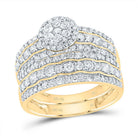 14K Yellow Gold Diamond Trio Ring Set 2 1/3 Cttw - Splendid Jewellery
