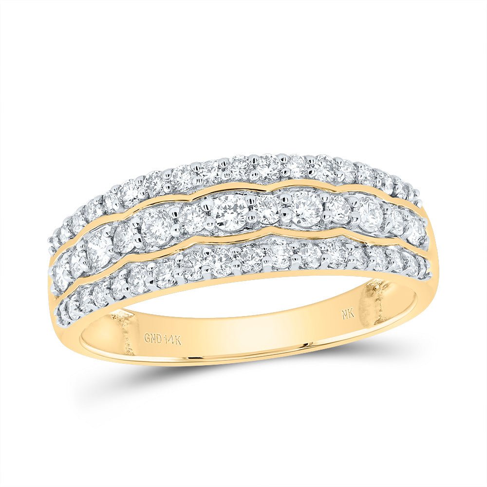 14K Yellow Gold Diamond Trio Ring Set 2 1/3 Cttw - Splendid Jewellery