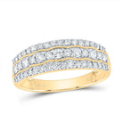 14K Yellow Gold Diamond Trio Ring Set 2 1/3 Cttw - Splendid Jewellery