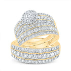 14K Yellow Gold Diamond Trio Ring Set 2 1/3 Cttw - Splendid Jewellery