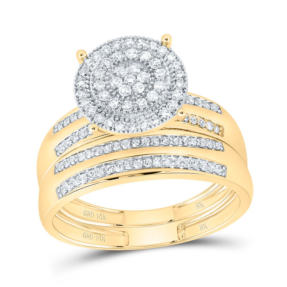 14K Yellow Gold Diamond Trio Ring Set 5/8 Cttw - Splendid Jewellery