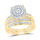 14K Yellow Gold Diamond Trio Ring Set 5/8 Cttw - Splendid Jewellery