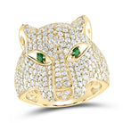 14K Yellow Gold Diamond Women's Leopard Ring 3 Cttw - Splendid Jewellery