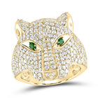 14K Yellow Gold Diamond Women's Leopard Ring 3 Cttw - Splendid Jewellery