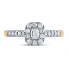 14K Yellow Gold Emerald Diamond Cemrl Ring 1/2 Cttw - Splendid Jewellery