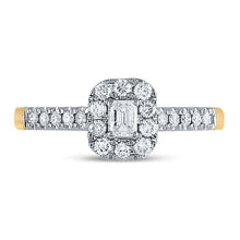 Load image into Gallery viewer, 14K Yellow Gold Emerald Diamond Cemrl Ring 1/2 Cttw - Splendid Jewellery
