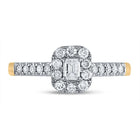 14K Yellow Gold Emerald Diamond Cemrl Ring 1/2 Cttw - Splendid Jewellery