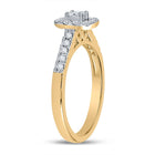 14K Yellow Gold Emerald Diamond Cemrl Ring 1/2 Cttw - Splendid Jewellery