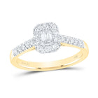 14K Yellow Gold Emerald Diamond Cemrl Ring 1/2 Cttw - Splendid Jewellery