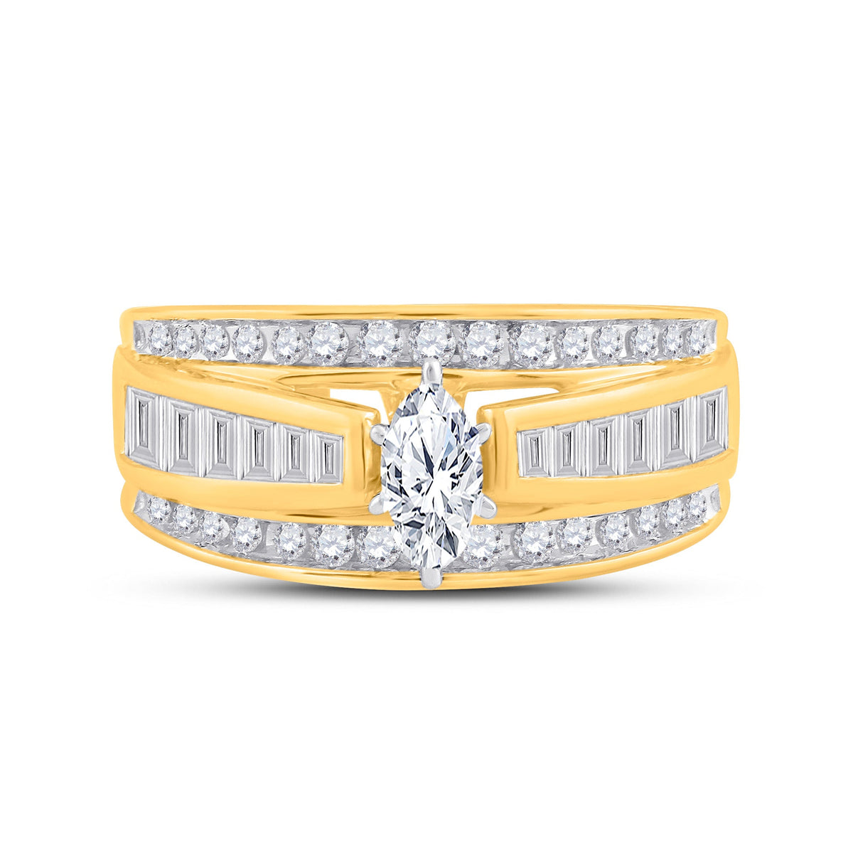 14K Yellow Gold Marquise Diamond Women's Marquise Solitaire Bridal Wedding Engagement Ring 1 Cttw - Splendid Jewellery