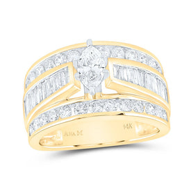 14K Yellow Gold Marquise Diamond Women's Marquise Solitaire Bridal Wedding Engagement Ring 2 Cttw - Splendid Jewellery