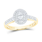 14K Yellow Gold Oval Diamond Coval Bridal Ring 1/2 Cttw - Splendid Jewellery