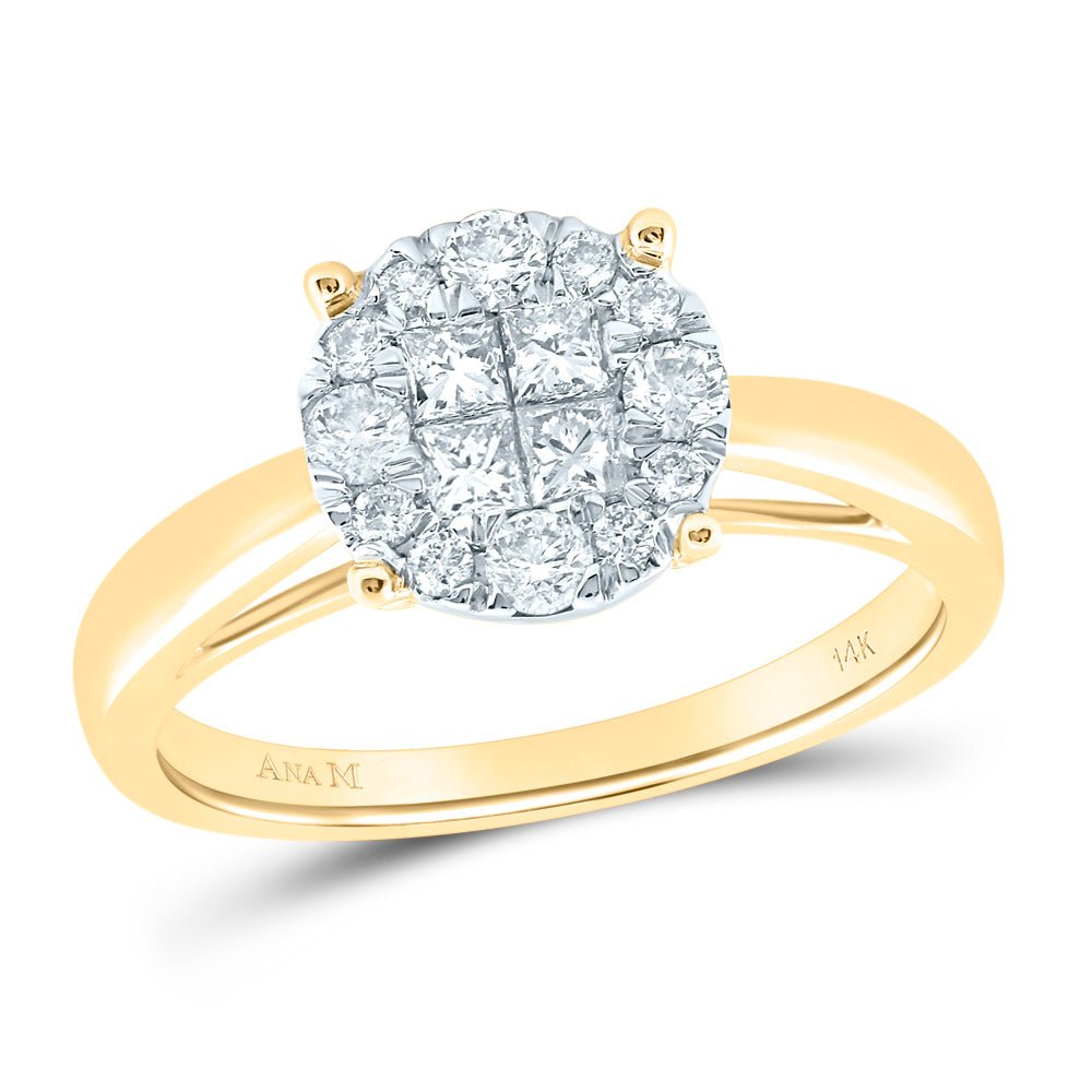 14K Yellow Gold Princess Diamond Bridal Wedding Engagement Ring 1/2 Cttw - Splendid Jewellery