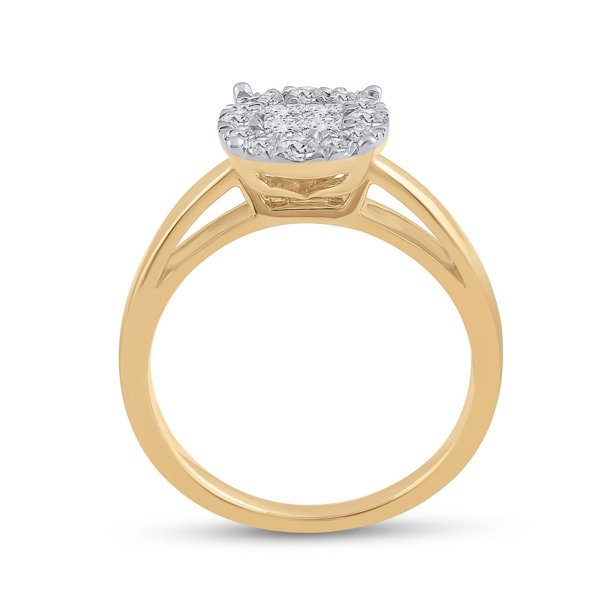 14K Yellow Gold Princess Diamond Bridal Wedding Engagement Ring 1/2 Cttw - Splendid Jewellery