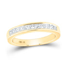 14K Yellow Gold Princess Diamond Channel Set Single Row Wedding Band 1/2 Cttw - Splendid Jewellery