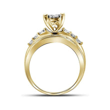 Load image into Gallery viewer, 14K Yellow Gold Princess Diamond Cluster Bridal Wedding Engagement Ring 1/2 Cttw - Splendid Jewellery