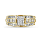 14K Yellow Gold Princess Diamond Cluster Bridal Wedding Engagement Ring 1/2 Cttw - Splendid Jewellery
