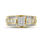14K Yellow Gold Princess Diamond Cluster Bridal Wedding Engagement Ring 1/2 Cttw - Splendid Jewellery