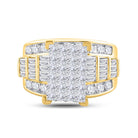 14K Yellow Gold Princess Diamond Cluster Bridal Wedding Engagement Ring 3 Cttw - Splendid Jewellery