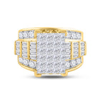 14K Yellow Gold Princess Diamond Cluster Bridal Wedding Engagement Ring 4 Cttw - Splendid Jewellery