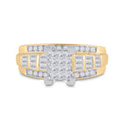 14K Yellow Gold Princess Diamond Cluster Bridal Wedding Engagement Ring 7/8 Cttw - Splendid Jewellery