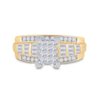 14K Yellow Gold Princess Diamond Cluster Bridal Wedding Engagement Ring 7/8 Cttw - Splendid Jewellery