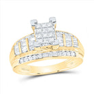 14K Yellow Gold Princess Diamond Cluster Bridal Wedding Engagement Ring 7/8 Cttw - Splendid Jewellery